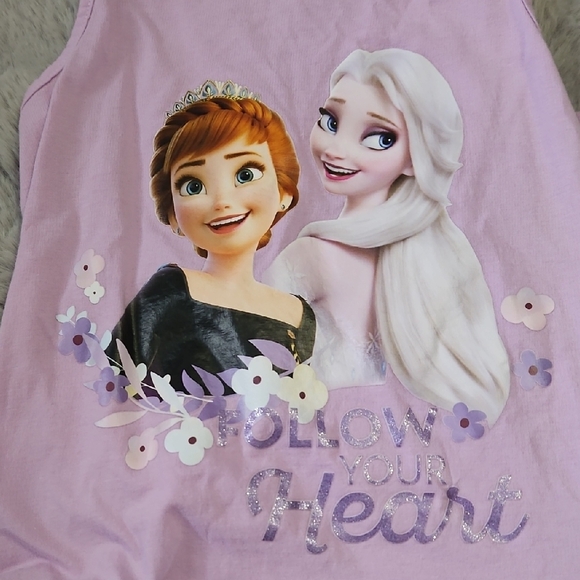 Purple Sleeveless Dress with Frozen Characters - Picture 3 of 3